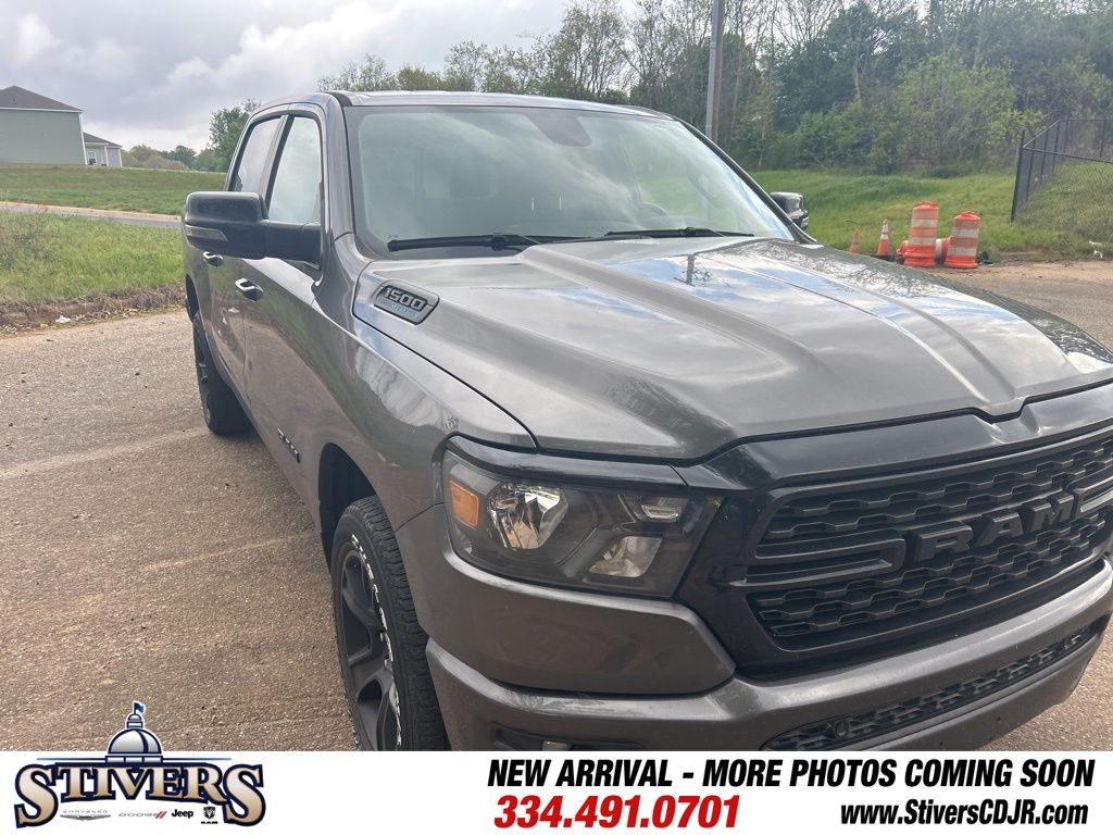 Gray (Granite Crystal Metallic Clearcoat) 2024 RAM 1500 Big Horn Crew Cab 4WD Pickup Truck Four-Wheel Drive 8-Speed Automatic