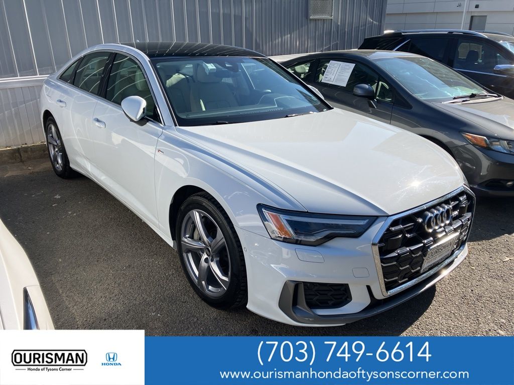 Glacier White Metallic 2024 Audi A6 quattro Premium Plus 55 TFSI Sedan All-Wheel Drive 7-Speed Automatic