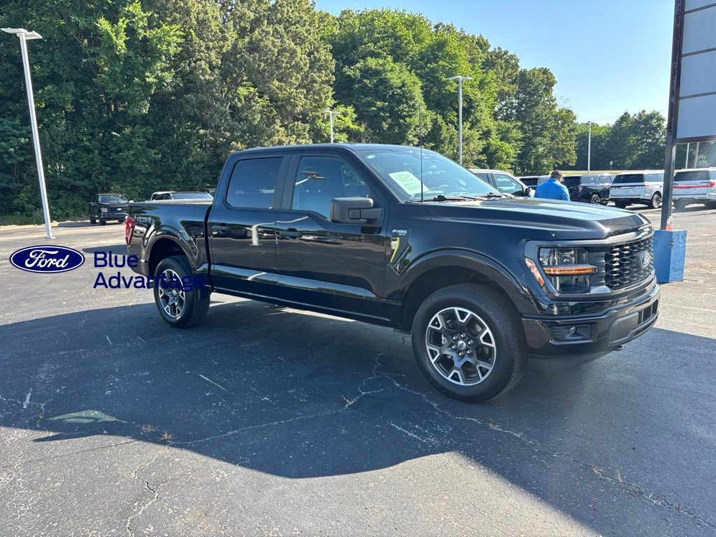 Agate Black Metallic 2024 Ford F-150 STX SuperCrew 4WD Pickup Truck Four-Wheel Drive Automatic