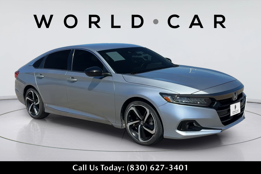 Silver 2021 Honda Accord Sedan Front-Wheel Drive Continuously Variable Transmission