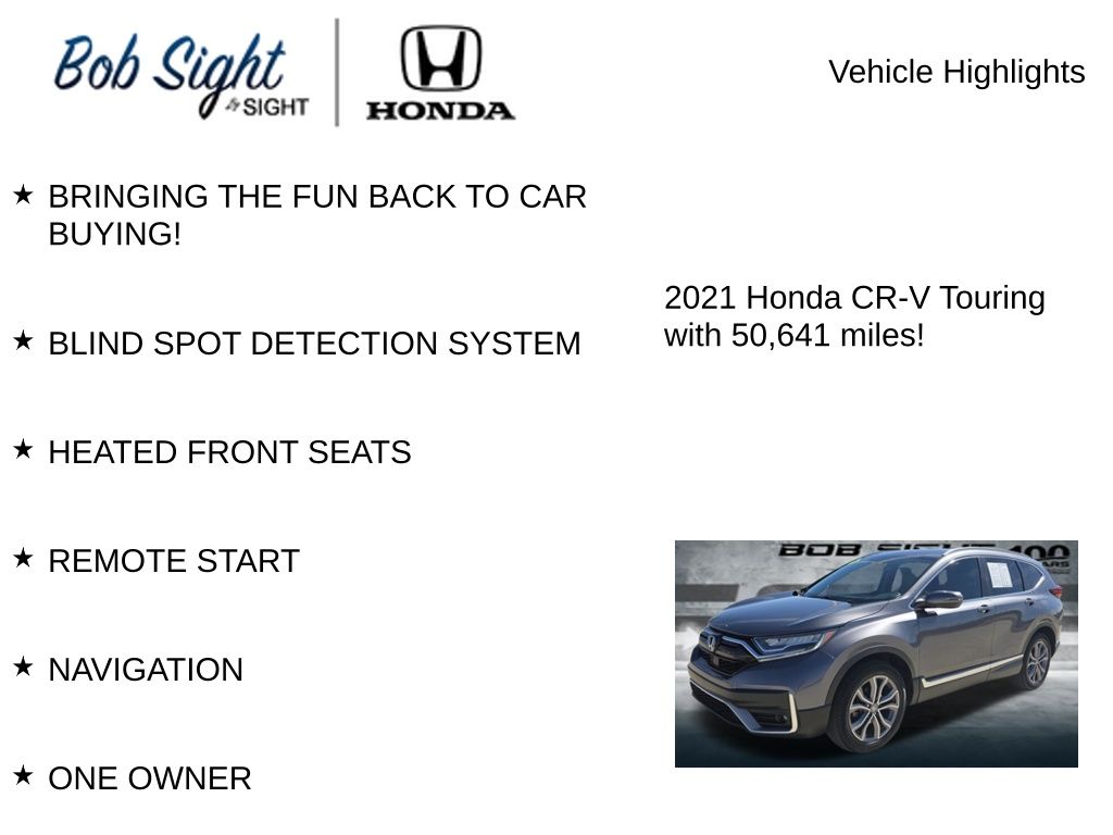 Certified 2021 Honda CR-V Touring with VIN 2HKRW2H96MH675025 for sale in Kansas City