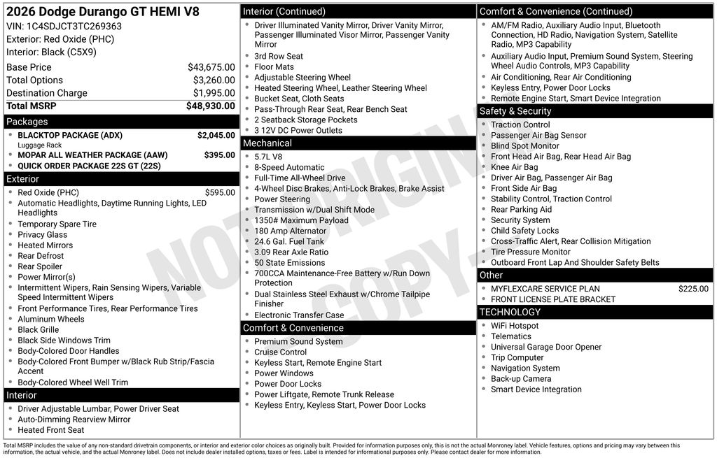 New 2026 Red Dodge GT HEMI V8 image 6