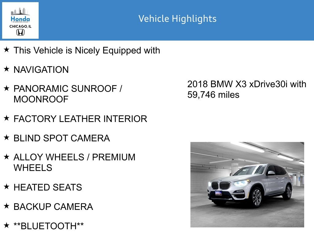 2018 BMW X3 xDrive30i 7