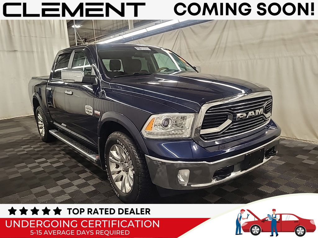 True Blue Pearlcoat 2018 RAM 1500 Laramie Longhorn Crew Cab 4WD Pickup Truck Four-Wheel Drive 8-Speed Automatic