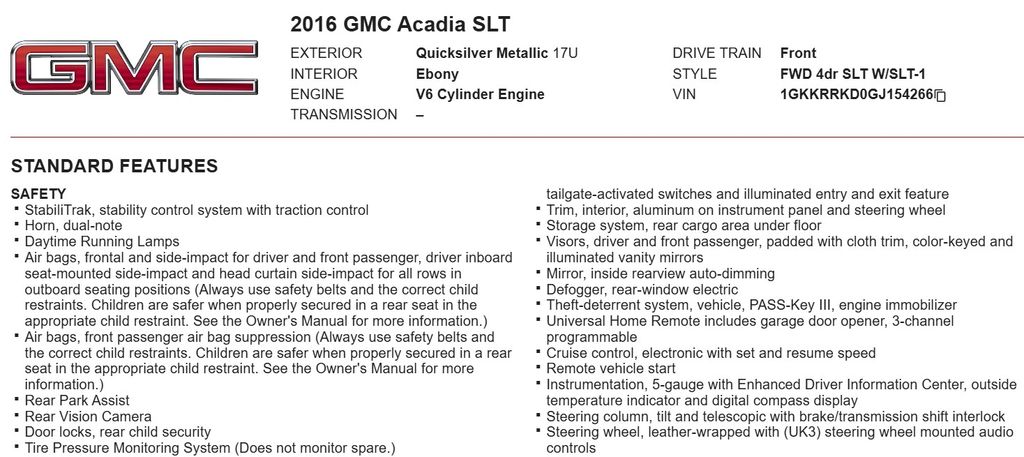 2016 GMC Acadia SLT-1 20