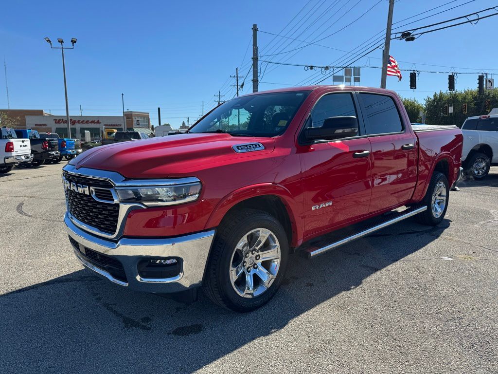 Flame Red Clearcoat 2025 RAM 1500 Big Horn Crew Cab 4WD Pickup Truck Four-Wheel Drive 8-Speed Automatic