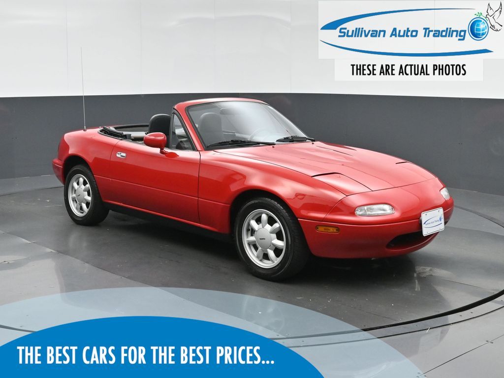 Red 1990 Mazda MX-5 Miata Convertible Rear-Wheel Drive 5-Speed Manual