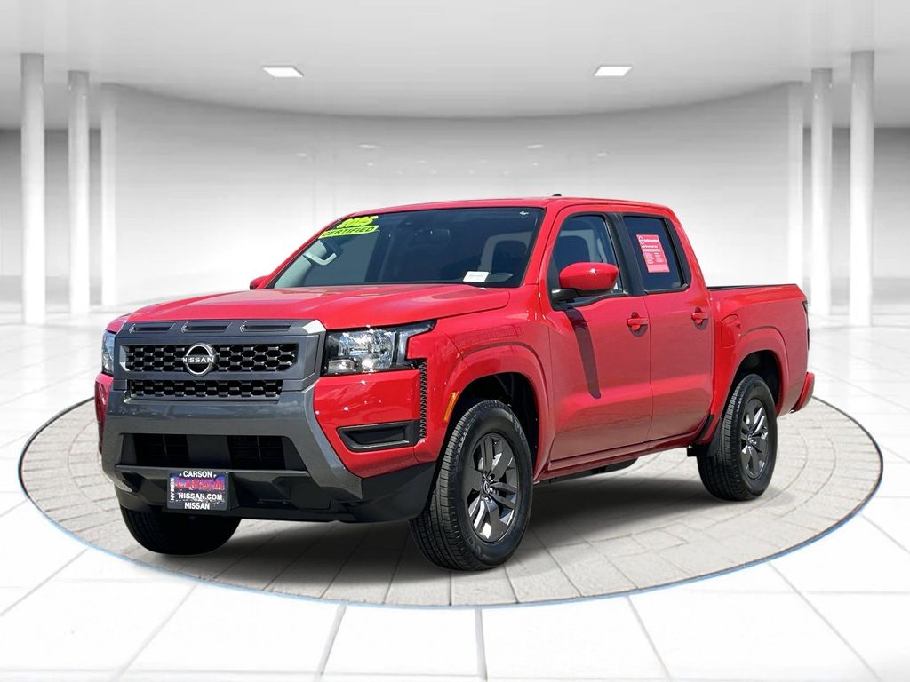 Red Alert 2025 Nissan Frontier SV Crew Cab RWD Pickup Truck 4X2 9-Speed Automatic Overdrive