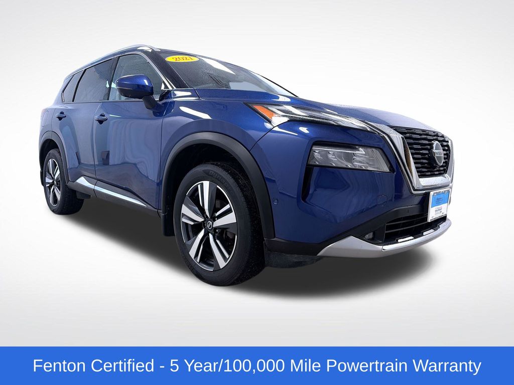 Caspian Blue Metallic 2021 Nissan Rogue Platinum AWD SUV / Crossover All-Wheel Drive Continuously Variable Transmission