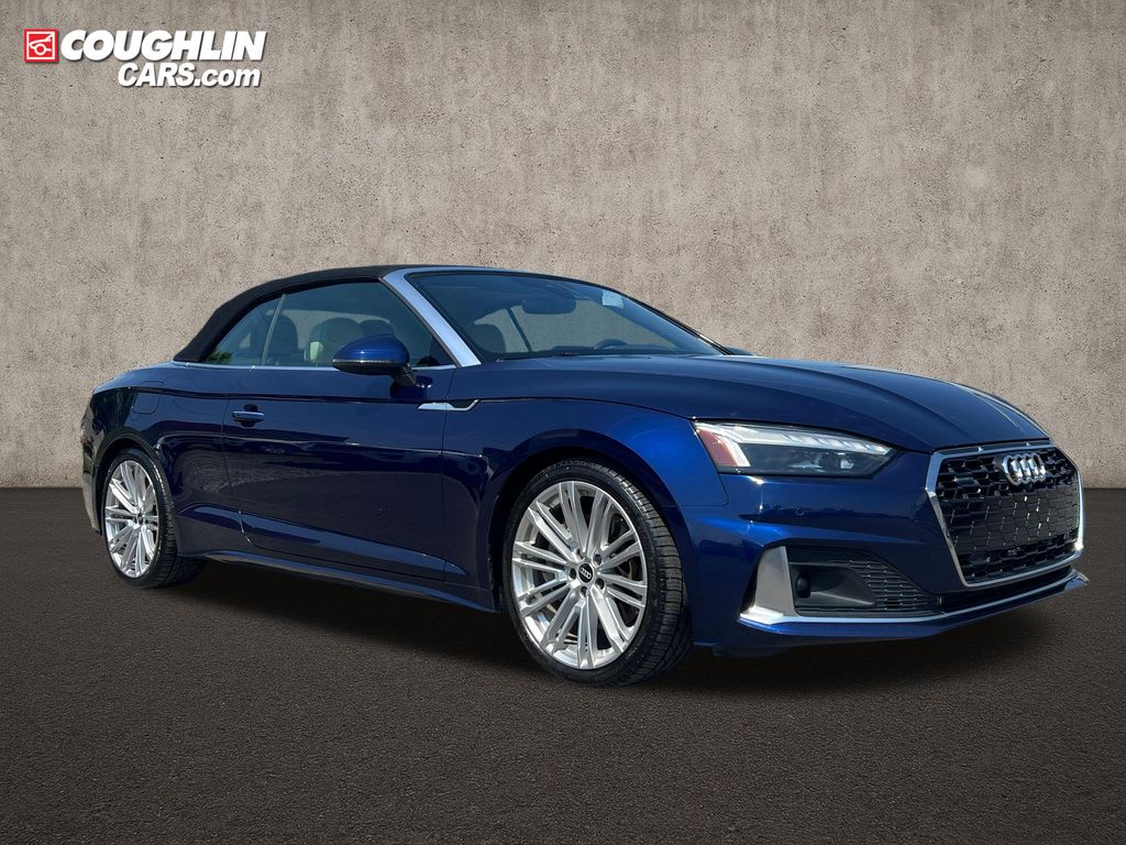 Navarra Blue Metallic/Black Roof 2022 Audi A5 quattro Premium Plus 45 TFSI Convertible AWD Convertible All-Wheel Drive 7-Speed Automatic