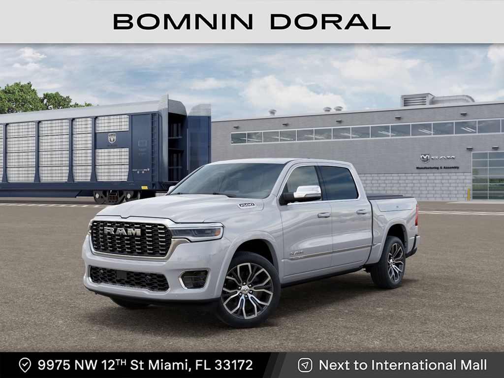 Ivory White Tri-Coat Pearlcoat 2026 RAM 1500 Tungsten Crew Cab 4WD Pickup Truck Four-Wheel Drive 8-Speed Automatic