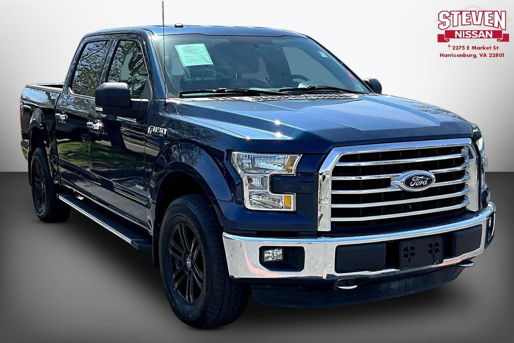 Blue 2016 Ford F-150 XLT SuperCrew 4WD Pickup Truck Four-Wheel Drive 6-Speed Automatic