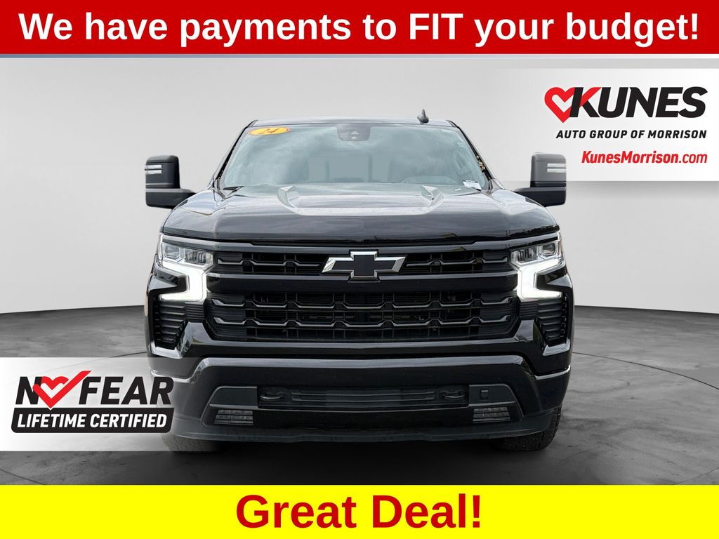 Black 2024 Chevrolet Silverado 1500 Pickup Truck Four-Wheel Drive Automatic