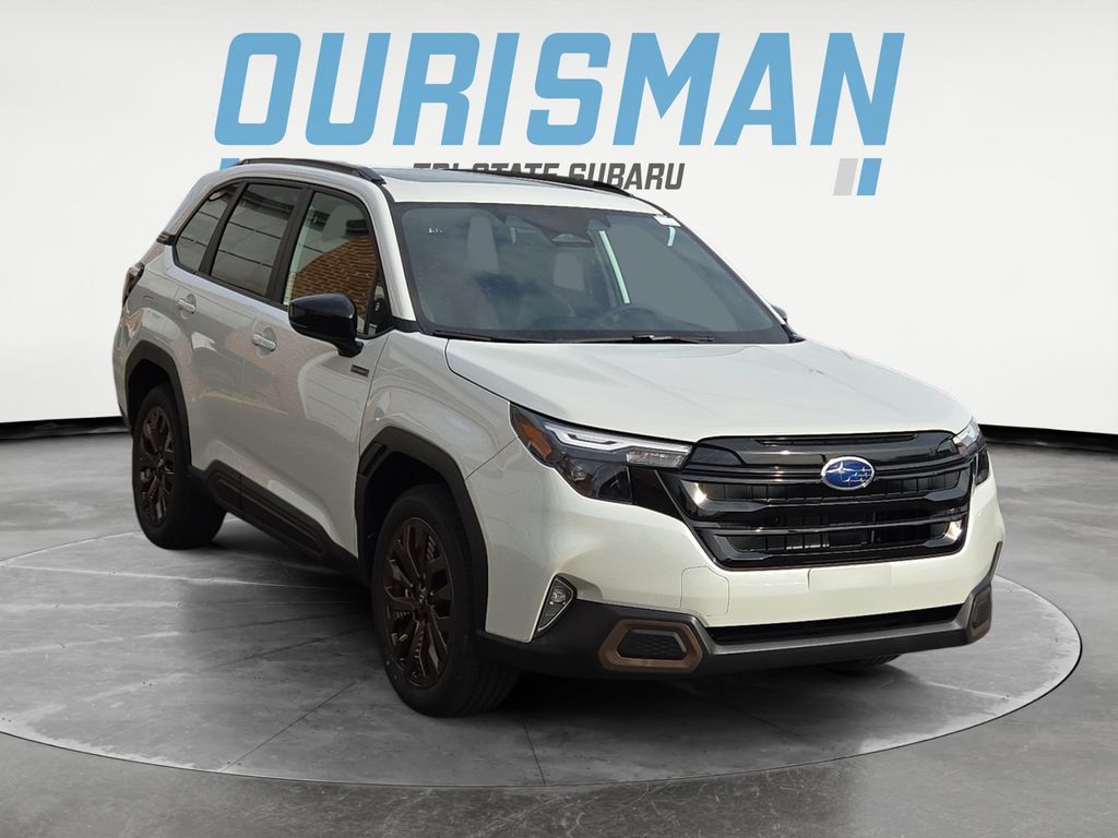 Crystal White Pearl 2025 Subaru Forester Hybrid Sport AWD SUV / Crossover All-Wheel Drive Continuously Variable Transmission