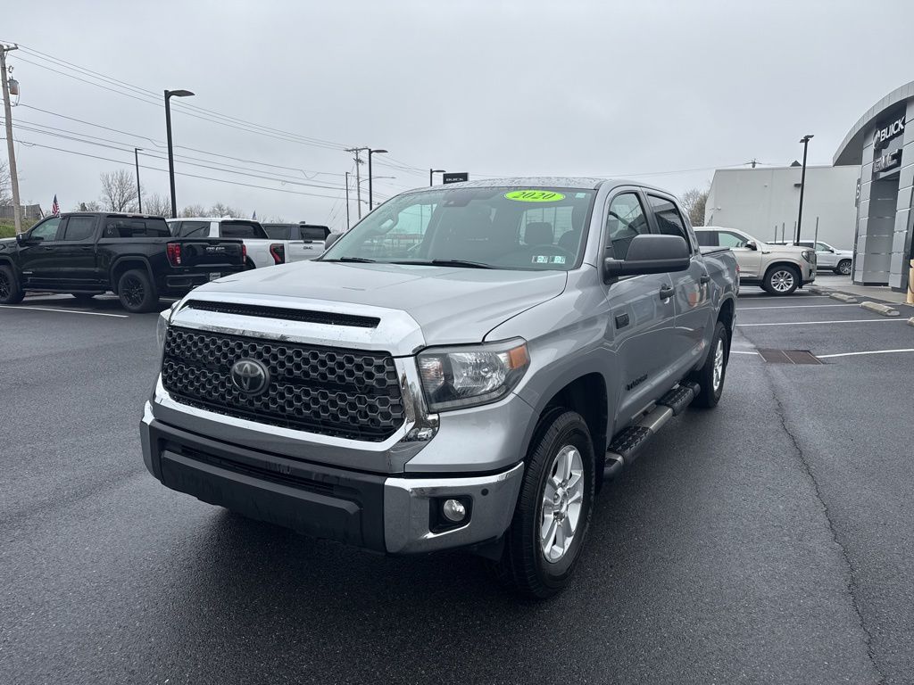 Silver Sky Metallic 2020 Toyota Tundra SR5 CrewMax 4WD Pickup Truck Four-Wheel Drive 6-Speed Automatic