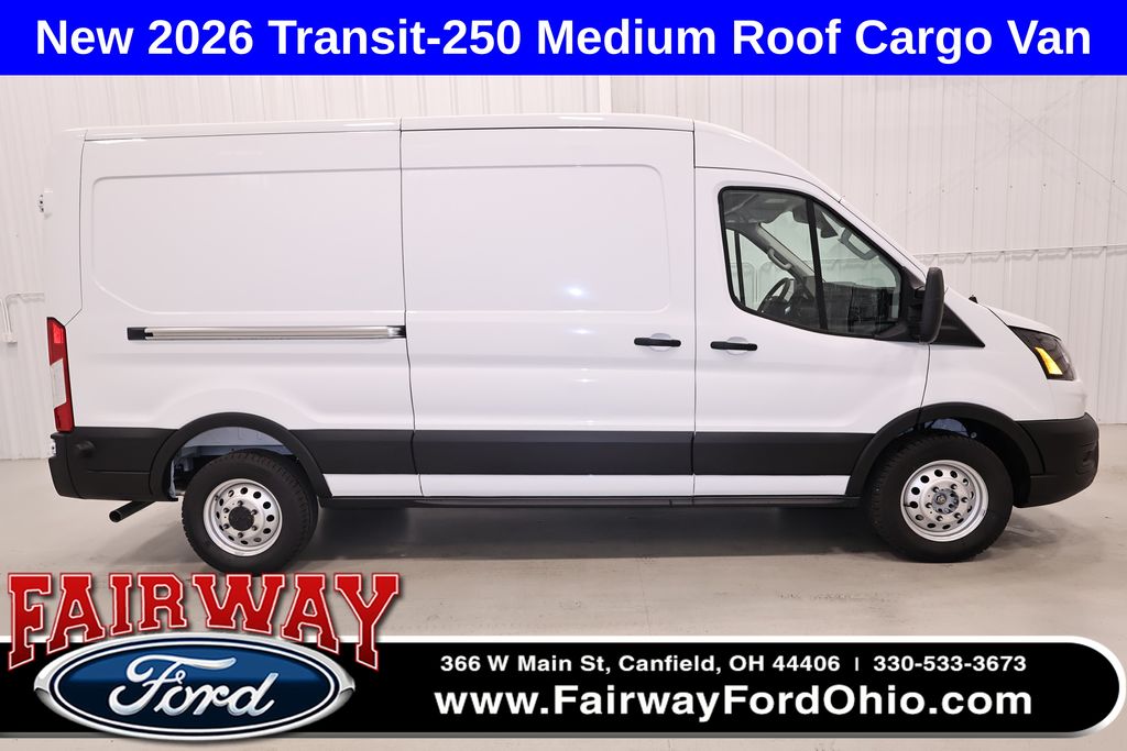 Oxford White 2026 Ford Transit Cargo 250 Medium Roof LB AWD Van All-Wheel Drive