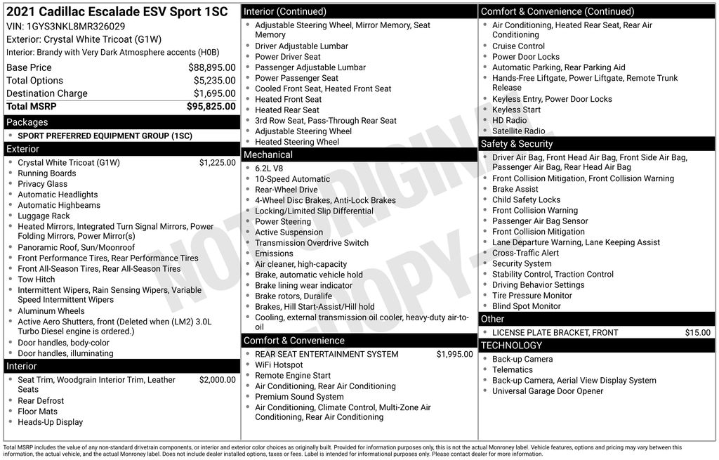 Used Car 2021 Cadillac Escalade Esv  Sport For Sale Under $60,000 In Austin, Texas