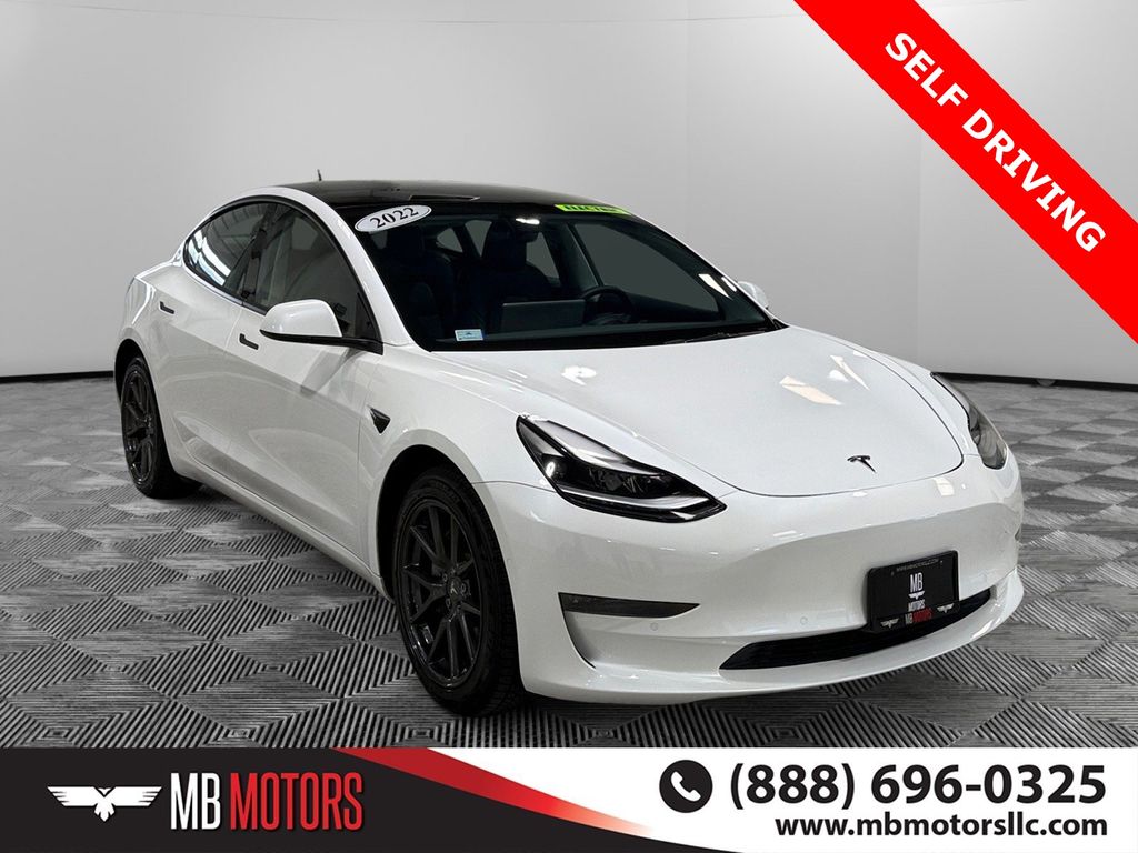 White 2022 Tesla Model 3 Long Range AWD Sedan All-Wheel Drive 1-Speed Automatic