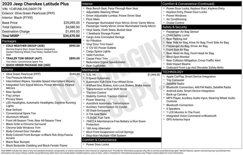 Used 2020 Jeep Cherokee SUV