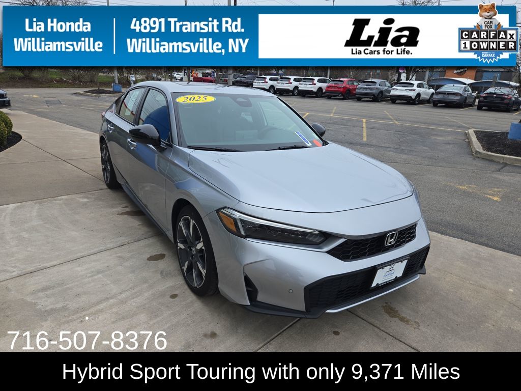 Solar Silver Metallic 2025 Honda Civic Hybrid Sport Touring Hatchback FWD Hatchback Front-Wheel Drive Continuously Variable Transmission