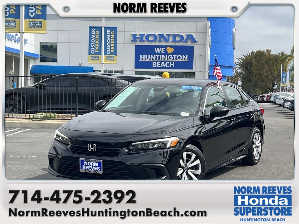 Black 2023 Honda Civic Sedan Front-Wheel Drive Continuously Variable Transmission