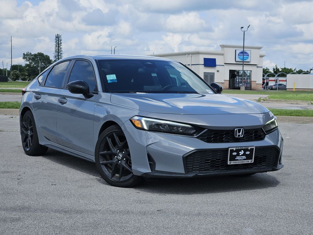 Gray 2025 Honda Civic Hatchback Sport FWD Hatchback Front-Wheel Drive Continuously Variable Transmission