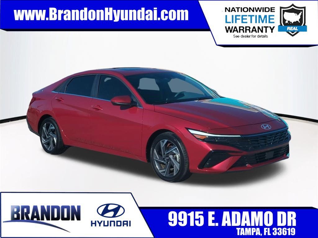 Red 2025 Hyundai Elantra Sedan Front-Wheel Drive Continuously Variable Transmission