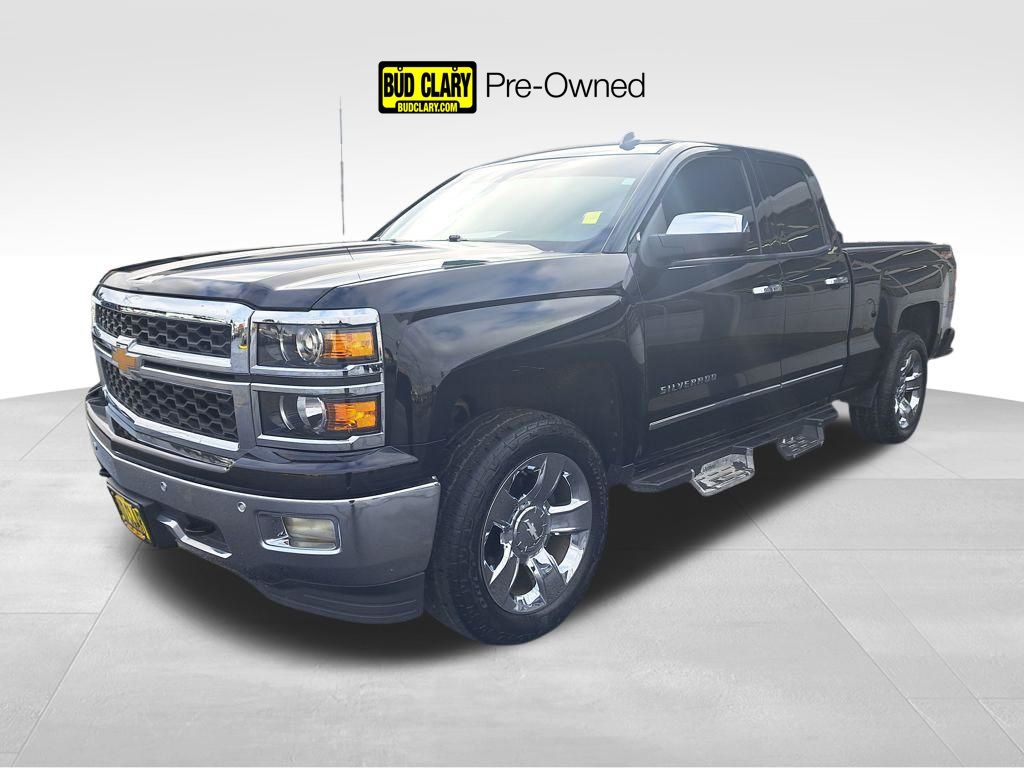 Black 2014 Chevrolet Silverado 1500 LTZ Double Cab 4WD Pickup Truck Four-Wheel Drive 6-Speed Automatic Overdrive