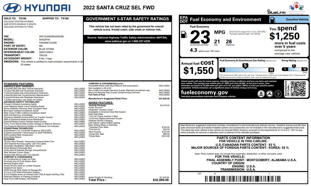 2022 Hyundai Santa Cruz SEL - 1