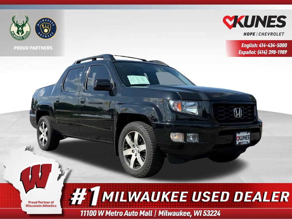 Black 2014 Honda Ridgeline Pickup Truck Four-Wheel Drive 5-Speed Automatic