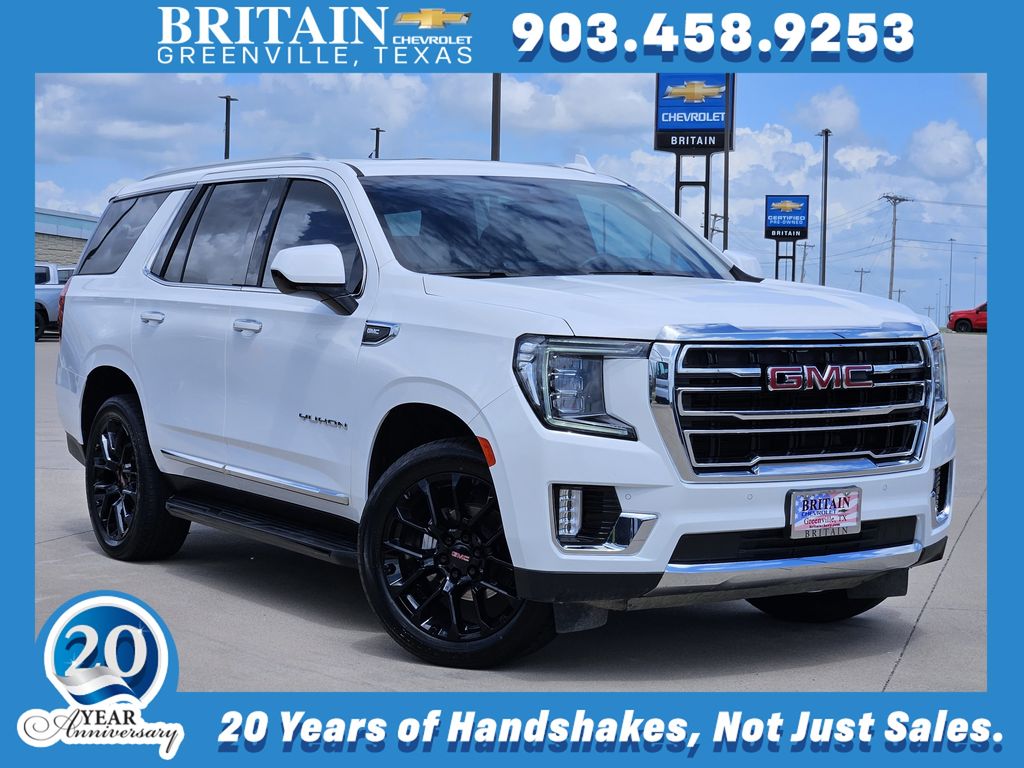 Summit White 2023 GMC Yukon SLT 4WD SUV / Crossover Four-Wheel Drive