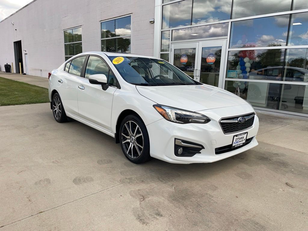 Crystal White Pearl 2018 Subaru Impreza Sedan All-Wheel Drive Continuously Variable Transmission