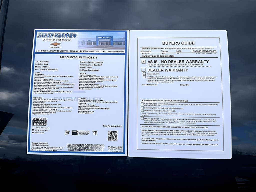 Used 2022 Chevrolet Tahoe Z71 4D Sport Utility