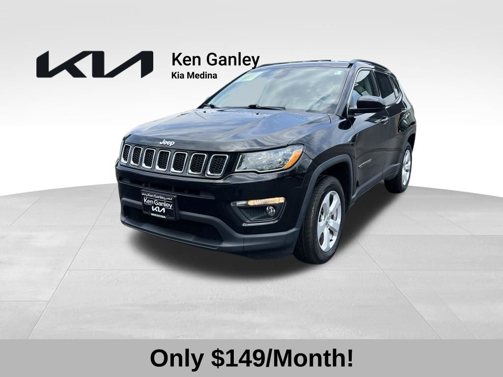 Diamond Black Crystal Pearlcoat 2019 Jeep Compass SUV / Crossover Four-Wheel Drive 9-Speed Automatic