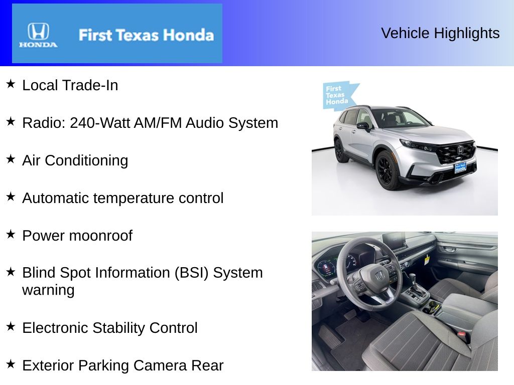 Used Car 2025 Honda Cr-v Hybrid  Sport For Sale Under $35,000 In Austin, Texas