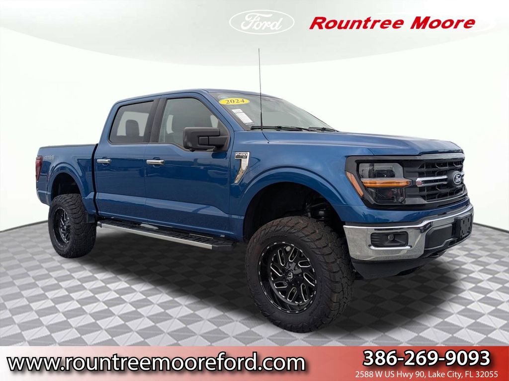 Blue 2024 Ford F-150 XLT SuperCrew 4WD Pickup Truck Four-Wheel Drive Automatic
