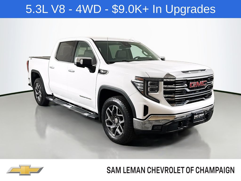 Summit White 2023 GMC Sierra 1500 SLT Crew Cab 4WD Pickup Truck Four-Wheel Drive Automatic