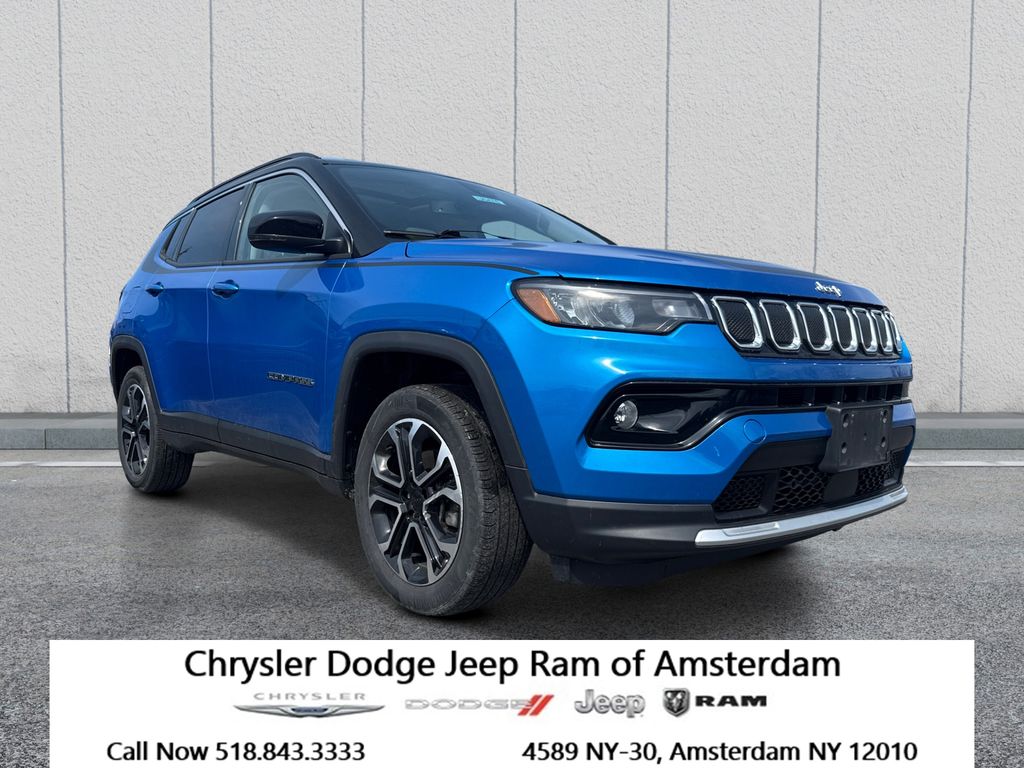 Laser Blue Pearlcoat 2022 Jeep Compass Limited 4WD SUV / Crossover Four-Wheel Drive 9-Speed Automatic