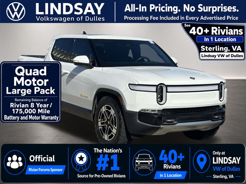 Glacier White 2022 Rivian R1T Pickup Truck All-Wheel Drive 1-Speed Automatic