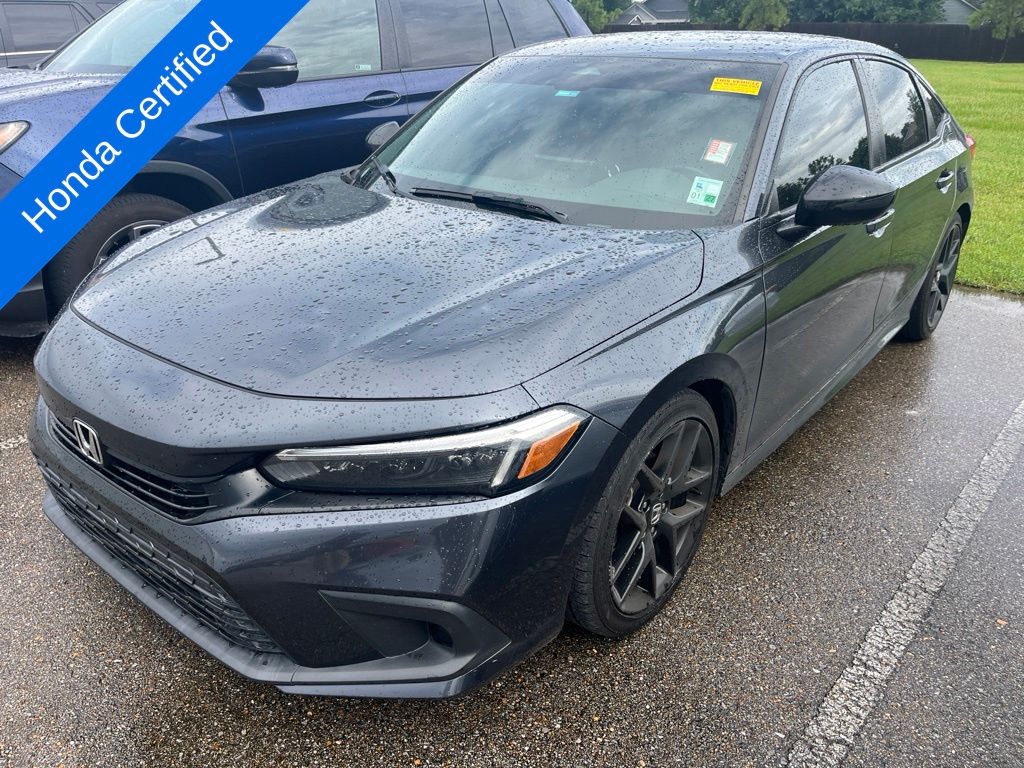 Meteorite Gray Metallic 2024 Honda Civic Sedan Front-Wheel Drive Continuously Variable Transmission