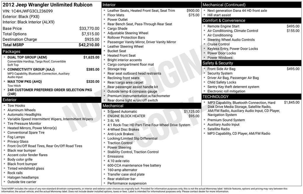 2012 Jeep Wrangler Unlimited Rubicon