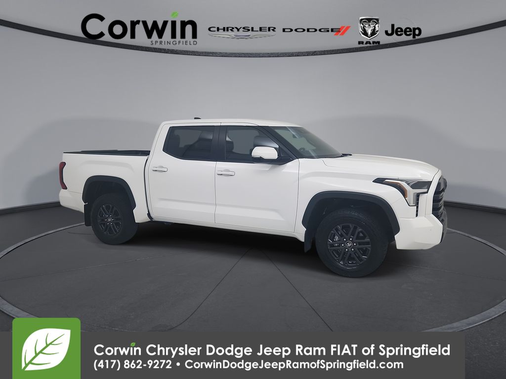 White 2025 Toyota Tundra SR5 CrewMax Cab 4WD Pickup Truck Four-Wheel Drive Automatic