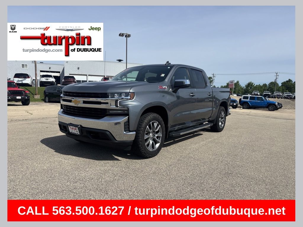 Gray (Satin Steel Metallic) 2021 Chevrolet Silverado 1500 LT Crew Cab 4WD Pickup Truck Four-Wheel Drive 8-Speed Automatic