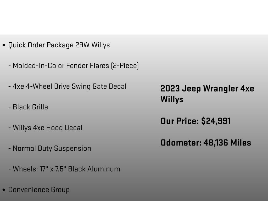 2023 Jeep Wrangler Base 4xe Gray at Klick Lewis Buick Chevrolet