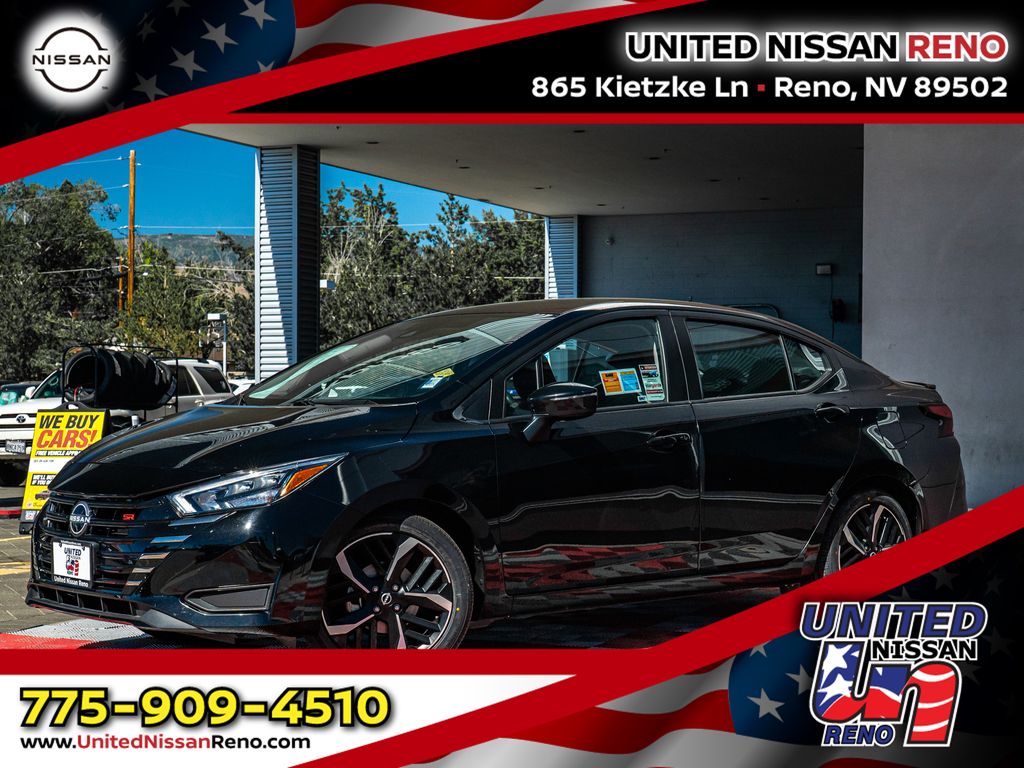 Super Black 2024 Nissan Versa Sedan Front-Wheel Drive Continuously Variable Transmission