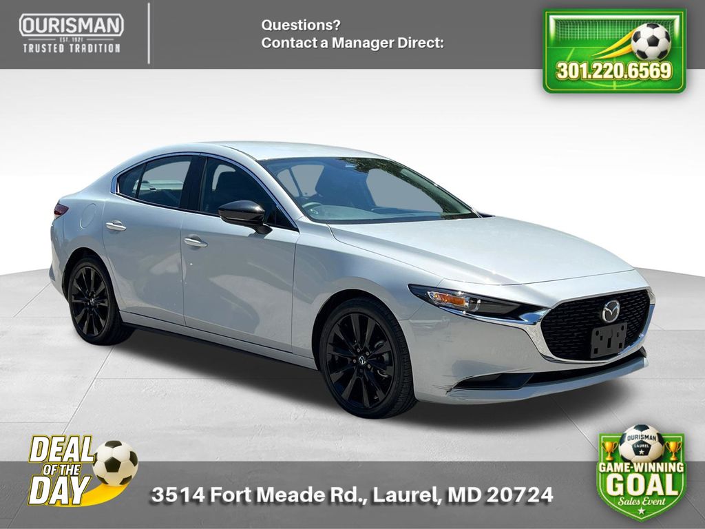 Ceramic White 2024 Mazda MAZDA3 2.5 S Select Sport FWD Sedan Front-Wheel Drive 6-Speed Automatic