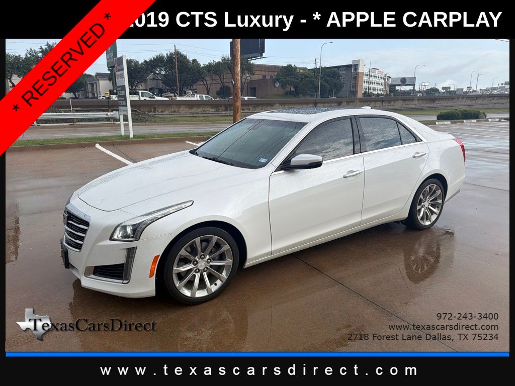 Crystal White Tricoat 2019 Cadillac CTS Sedan All-Wheel Drive 8-Speed Automatic