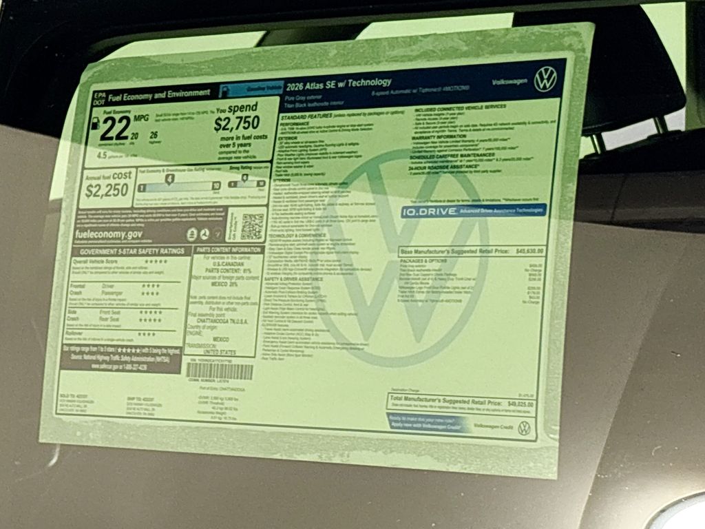 2026 Volkswagen Atlas 2.0T SE w/Technology