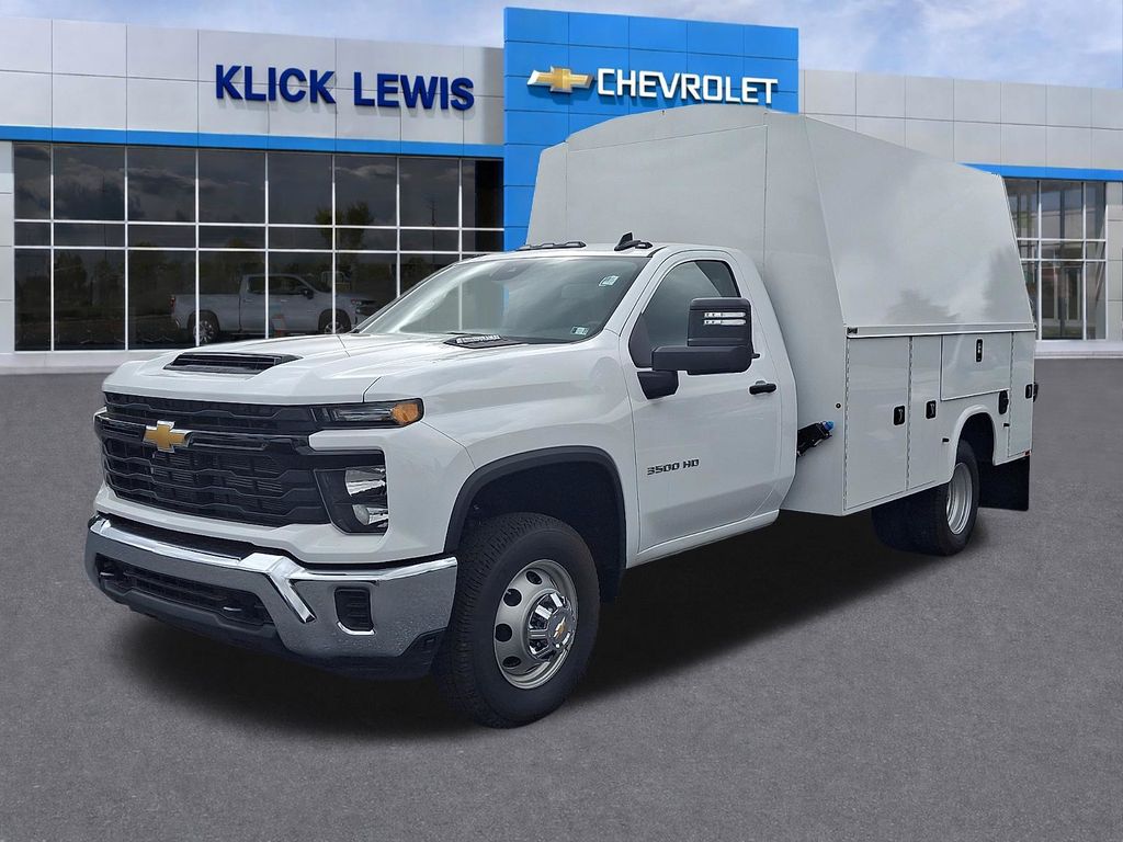 2025 Chevrolet Silverado 3500HD Work Truck White at Klick Lewis Buick Chevrolet