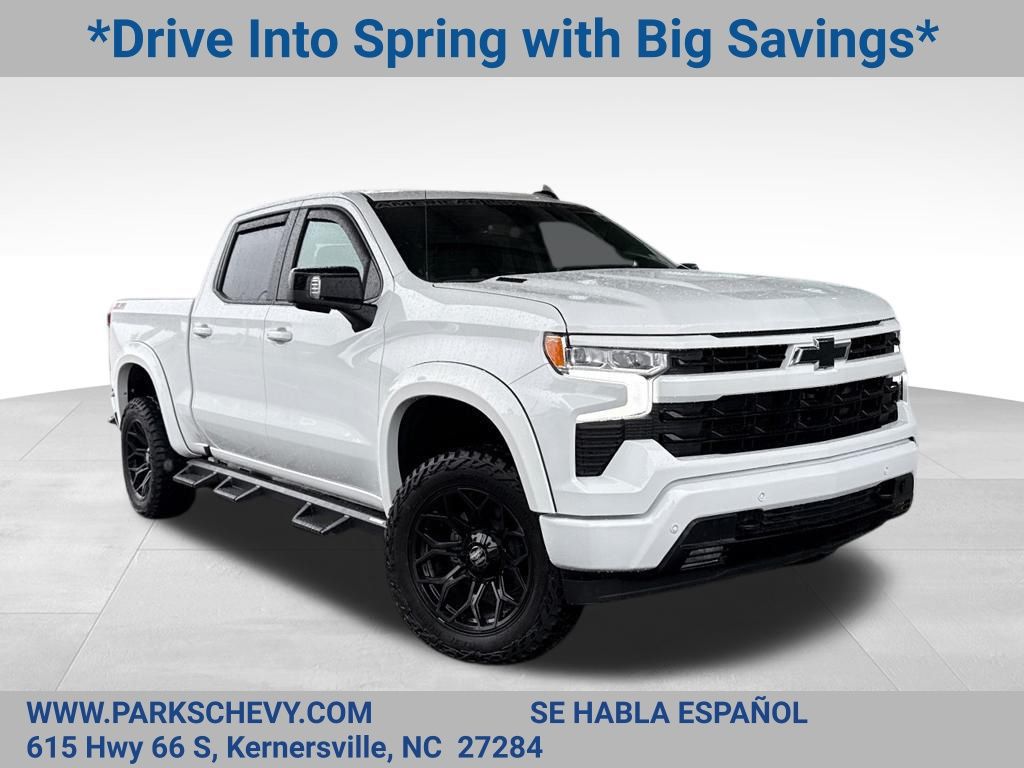 Summit White 2025 Chevrolet Silverado 1500 RST Crew Cab 4WD Pickup Truck Four-Wheel Drive Automatic